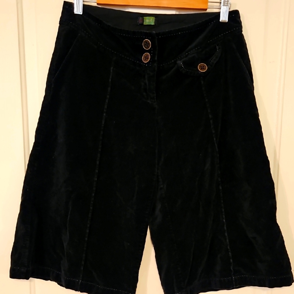 Anthro/ Ett Taia Black Velour Culottes Vintage